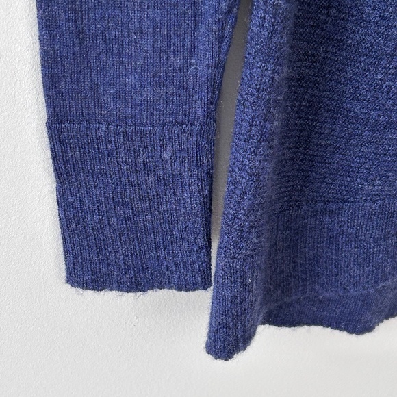 Cynthia Rowley 100% Merino Wool Blue Crewneck Tie Back Sweater - Picture 13 of 16